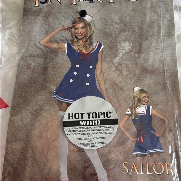 Hot Topic Blue and White Sailor Costume and Accessories Size XL - Picture 1 of 11